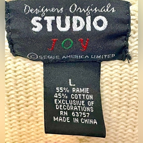 designer Originals Studio Joy Vintage Snowman Cardigan Sweater, Size Large, 3D - Picture 4 of 12